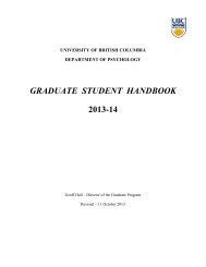 Graduate Student Handbook - University of British Columbia