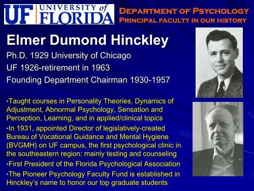 Faculty Hall of Fame - University of Florida Department of Psychology