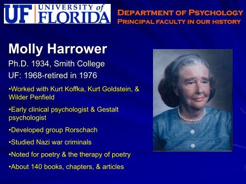 Faculty Hall of Fame - University of Florida Department of Psychology