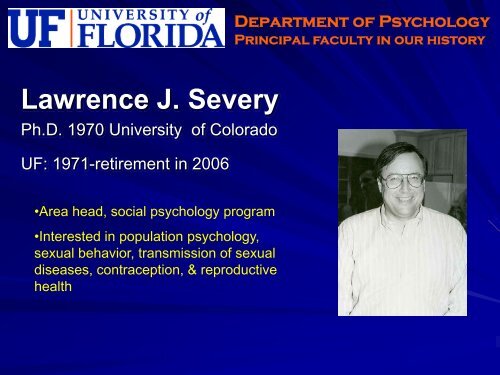 Faculty Hall of Fame - University of Florida Department of Psychology