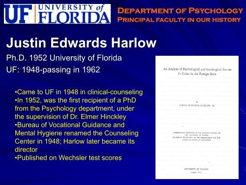 Faculty Hall of Fame - University of Florida Department of Psychology