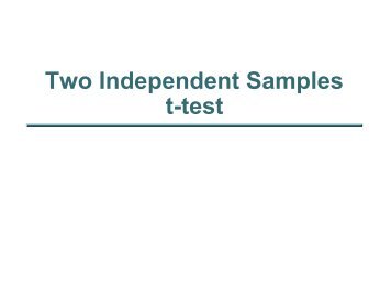 Two Independent Samples t-test