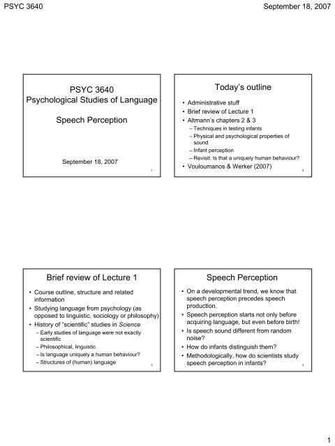 Lecture 2 notes (pdf) - Department of Psychology