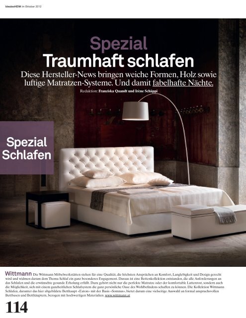 Spezial Traumhaft schlafen - Archithema Verlag AG