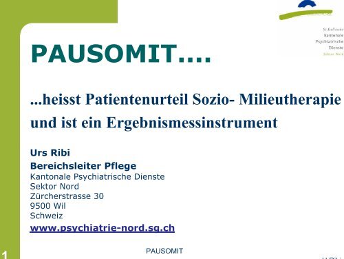 PAUSOMIT.... - Kantonale Psychiatrische Dienste - Sektor Nord