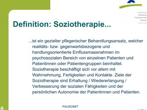 PAUSOMIT.... - Kantonale Psychiatrische Dienste - Sektor Nord