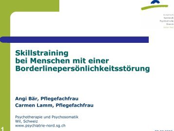 Skillstraining bei Menschen mit einer BorderlinepersÃ¶nlichkeitsstÃ¶rung