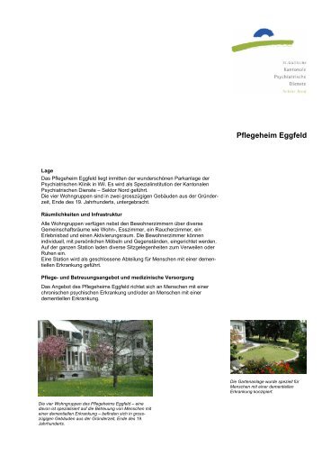 Pflegeheim Eggfeld - Kantonale Psychiatrische Dienste - Sektor Nord