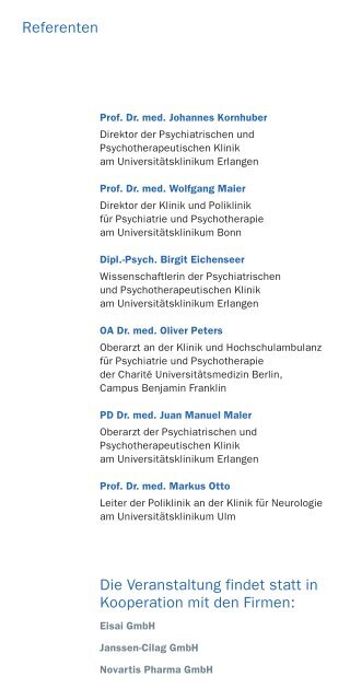 Erlanger Demenz-Symposium - Psychiatrie - UniversitÃ¤tsklinikum ...