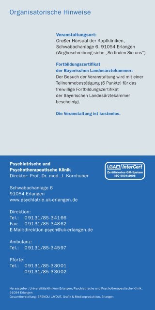 Erlanger Demenz-Symposium - Psychiatrie - UniversitÃ¤tsklinikum ...