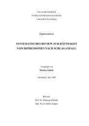 Fachbereich Humanwissenschaften - Institut fÃ¼r Psychologie ...