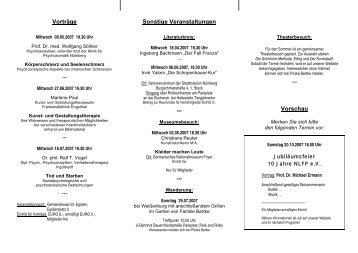 Programm SS07.pdf - NÃ¼rnberger Laienforum fÃ¼r Psychoanalyse e.V.