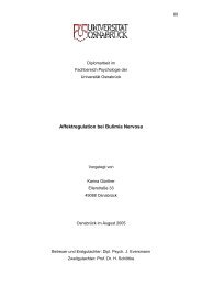 Affektregulation bei Bulimia Nervosa - UniversitÃ¤t OsnabrÃ¼ck