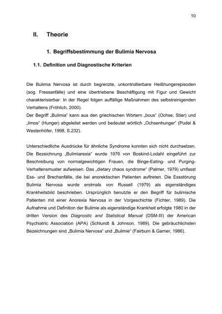 Affektregulation bei Bulimia Nervosa - UniversitÃ¤t OsnabrÃ¼ck