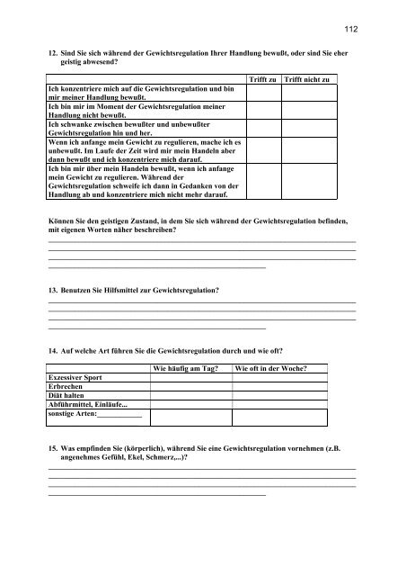 Affektregulation bei Bulimia Nervosa - UniversitÃ¤t OsnabrÃ¼ck