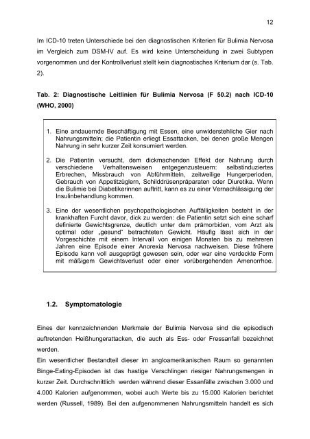 Affektregulation bei Bulimia Nervosa - UniversitÃ¤t OsnabrÃ¼ck