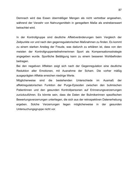 Affektregulation bei Bulimia Nervosa - UniversitÃ¤t OsnabrÃ¼ck