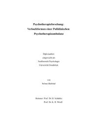 Psychotherapieforschung - Institut fÃ¼r Psychologie - UniversitÃ¤t ...