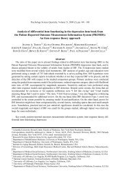 Analysis of differential item functioning in the depression item bank ...