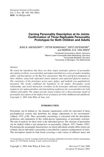Carving Personality Description at its Joints - Institut fÃ¼r Psychologie