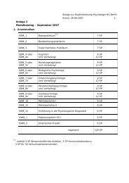 Anlage zur Studienordnung Psychologie - Institut fÃ¼r Psychologie