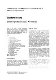Studienordnung - Institut fÃ¼r Psychologie - Humboldt-UniversitÃ¤t zu ...