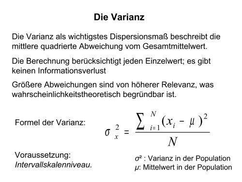 Dispersion und Verteilung