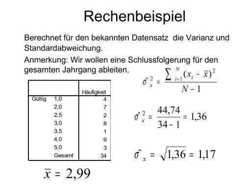 Dispersion und Verteilung