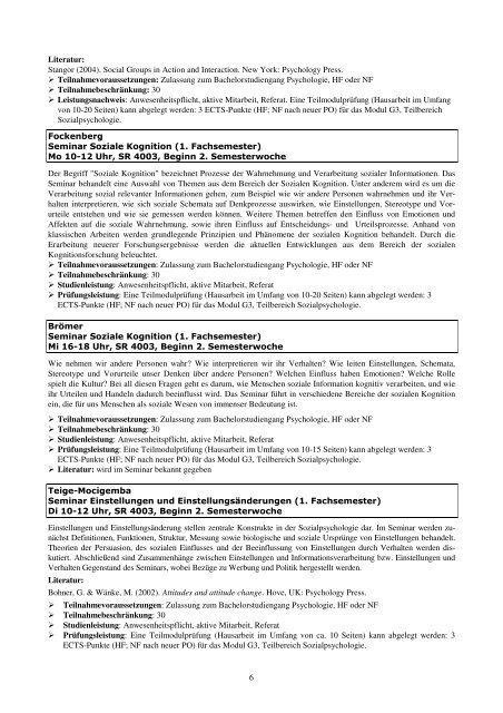 Kommentiertes Vorlesungsverzeichnis Bachelor WS 09-10