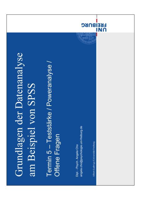 Grundlagen der Datenanalyse am Beispiel von SPSS
