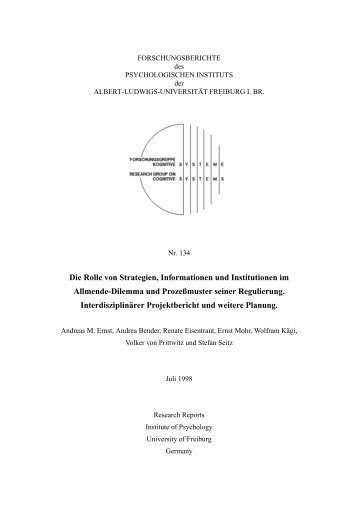 PD - Institut fÃ¼r Psychologie - Albert-Ludwigs-UniversitÃ¤t Freiburg