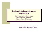 Berliner Intelligenzstruktur- modell (BIS) - Psychologie