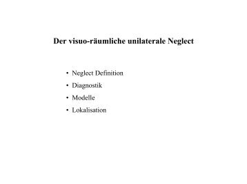 Der visuo-rÃ¤umliche unilaterale Neglect