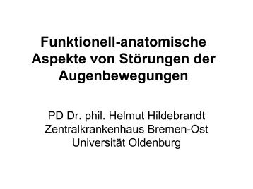 Funktionell-anatomische Aspekte der AugenbewegungsstÃ¶rungen