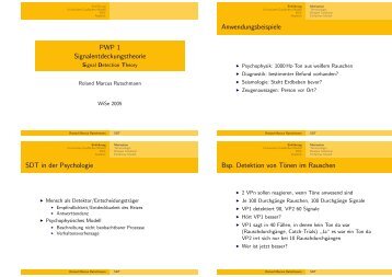 (PWP 1 Signalentdeckungstheorie - Signal Detection Theory)