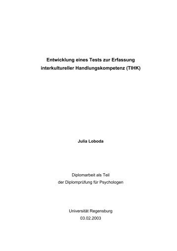 Entwicklung eines Tests zur Erfassung interkultureller ...