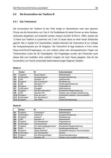 Entwicklung eines Tests zur Erfassung interkultureller ...