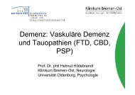 VaskulÃ¤re Demenz und Tauopathien - UniversitÃ¤t Oldenburg