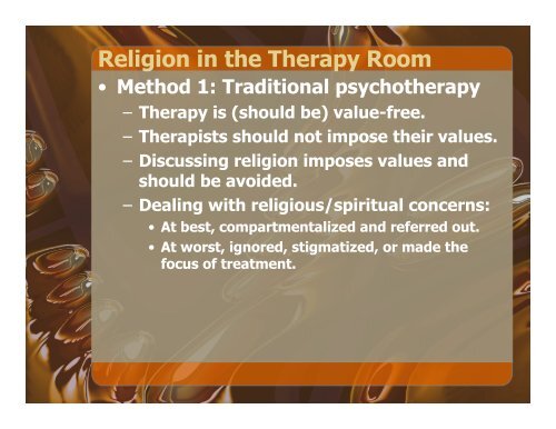 Religion and Counseling Religion and Spirituality in a Counseling ...