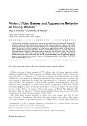 Violent Video Games and Aggressive Behavior in Young Women