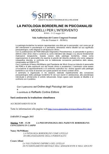 la patologia borderline in psicoanalisi modelli per l ... - Psychomedia