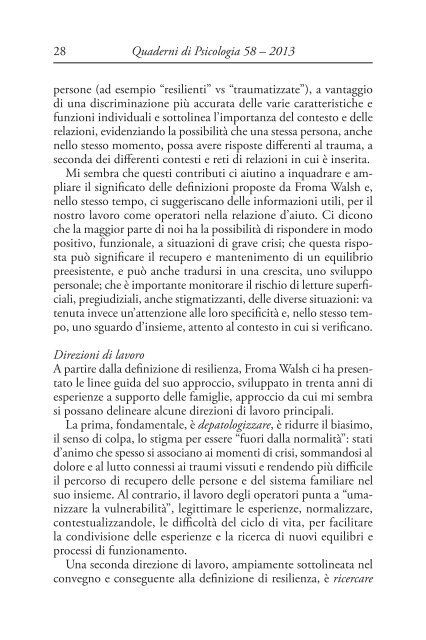 Sostenere la resilienza Riflessioni a partire dal ... - Psychomedia