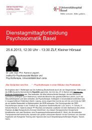 Programm - Psychosomatik Basel