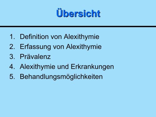 Alexithymie in der psychosomatischen Rehabilitation - Abteilung für ...