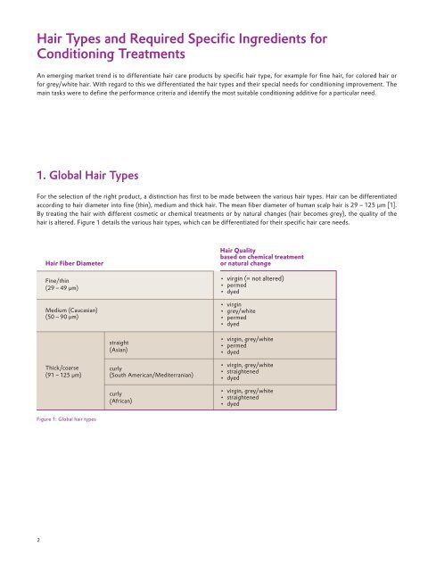 Hair Types and Required Specific Ingredients for Conditioning ...