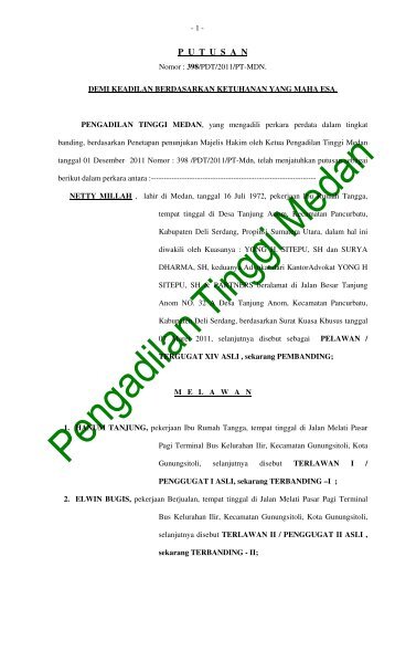 putusan - Pengadilan Tinggi Medan