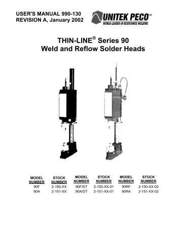 THIN-LINE Series 90 Weld and Reflow Solder Heads - Miyachi Unitek