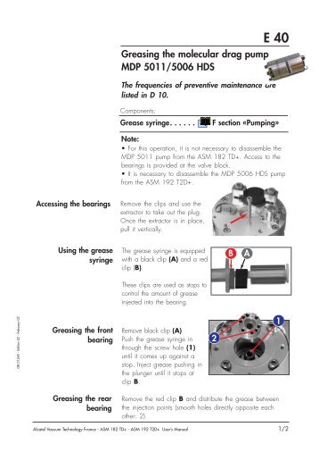 Greasing the molecular drag pump MDP 5011/5006 HDS - PTB Sales