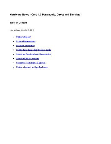 Hardware Notes - Pro/ENGINEER Wildfire 3 - PTC.com