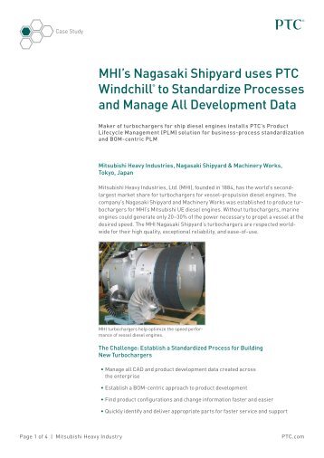 Mitsubishi Heavy Industries standardizes on Product ... - PTC.com